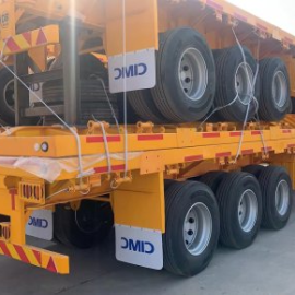 Tri-axle Flatbed Trailer With 12sets Container Locks